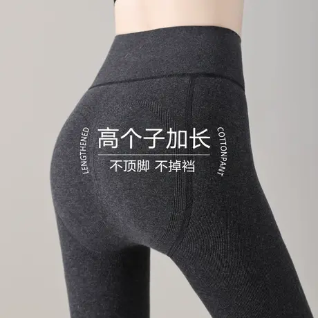 深灰色高个子连裤袜加绒不掉档条纹打底裤女外穿棉裤加长春秋冬款图片