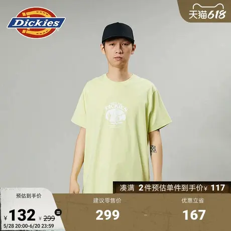 Dickies春夏 前胸印花休闲百搭圆领短袖T恤 男女情侣·商品大图