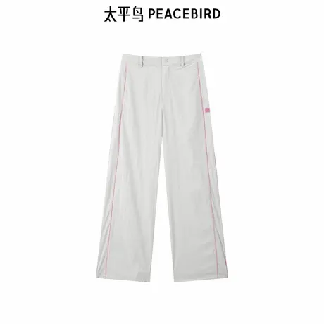太平鸟高腰休闲裤2025年夏季新款阔腿直筒运动长裤女A3GBE3197图片