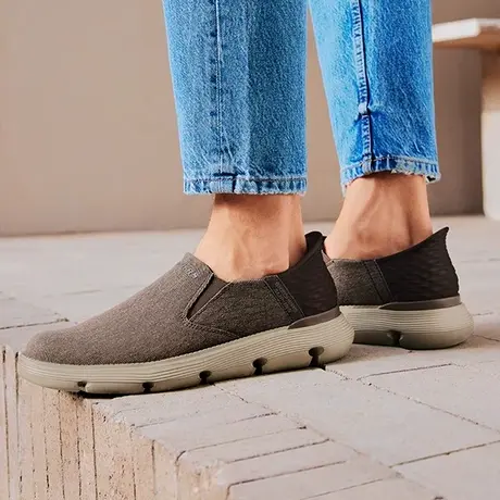 闪穿鞋Skechers斯凯奇slip ins系列夏季新款男鞋一脚蹬厚底帆布鞋商品大图