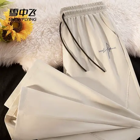 雪中飞休闲裤男夏季2025新款垂感宽松直筒裤青少年时尚潮流裤子PC图片