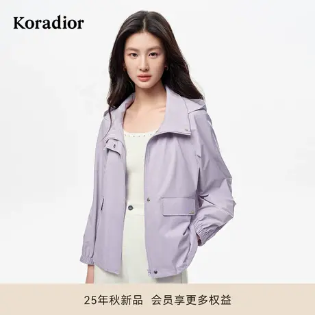 珂莱蒂尔koradior2025秋新短款风衣女士休闲百搭薄短外套上衣商品大图