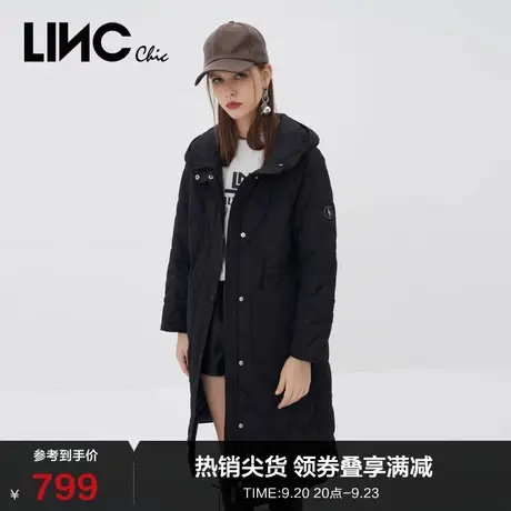 LINCCHIC金羽杰羽绒服风衣感连帽简约长款羽绒服女冬季Y22808207商品大图