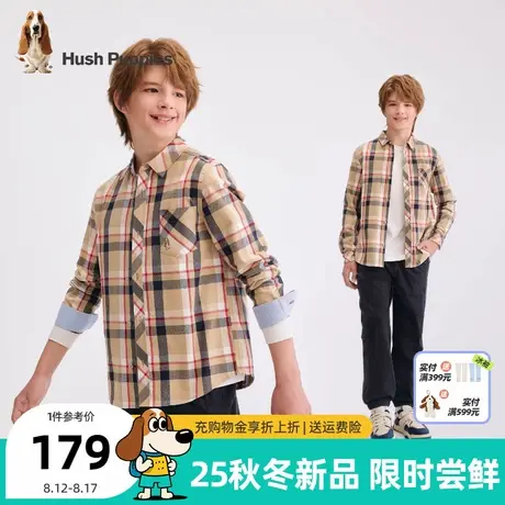 暇步士童装男童衬衫25秋新品大童学院风经典格纹上衣儿童休闲衬衣商品大图