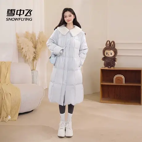 雪中飞2025年新款羽绒服冬季保暖百搭宽松中长款翻领女时尚商品大图