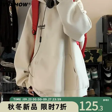 VIISHOW重磅高克连帽卫衣男秋季美式复古宽松外套潮流休闲上衣服商品大图
