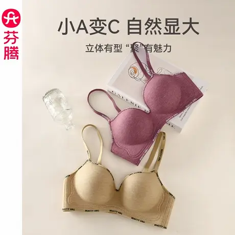 芬腾内衣女小胸聚拢上托一片式文胸性感舒适透气收副乳无钢圈胸罩商品大图