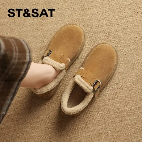 星期六时尚雪地靴女款冬季新款加绒厚底保暖加厚爆火全包勃肯棉鞋商品大图