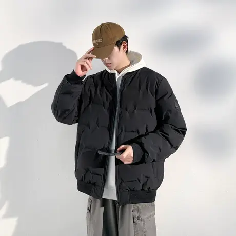 唐狮冬羽绒服外套短款棒球领加厚保暖男士黑色净今年流行爆款TUTA商品大图