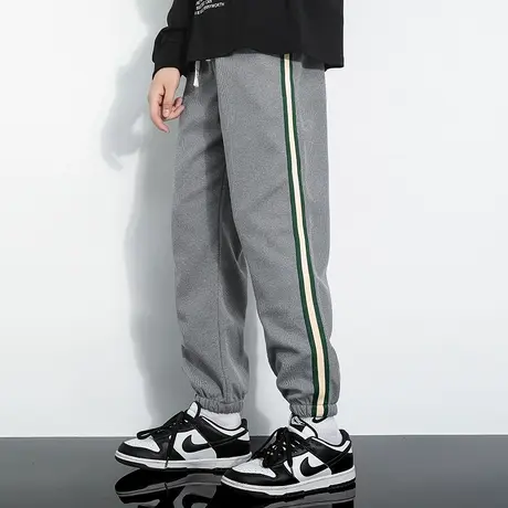 长裤子男秋季2024新款秋冬款潮流宽松小脚束脚休闲运动裤灰色卫裤商品大图