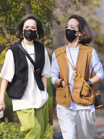 马甲女初秋季外搭新款复古文艺棉质宽松休闲盘扣开衫背心坎肩马夹商品大图