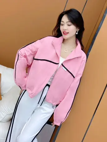 2023春秋新款韩版简约ins风设计感宽松防晒短款外穿立领轻薄外套商品大图