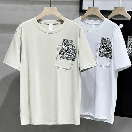 男士短袖2023夏季新款学生男装上衣服潮流宽松t恤男潮牌ins薄款图片