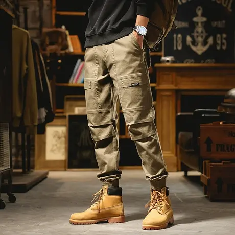 新款工装裤子男士韩版潮流痞帅宽松时尚百搭哈伦束脚冬季休闲卫裤商品大图