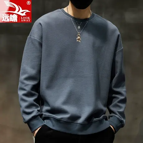 男士圆领卫衣宽松潮牌简约上衣2023春秋季新款休闲长袖t恤打底衫商品大图