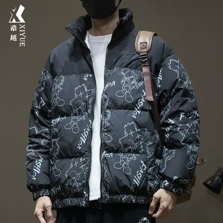 2023冬季新款白鸭绒运动羽绒服男短款冲锋衣男士青少年大码外套潮图片