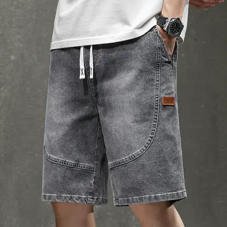 夏天休闲牛仔半短裤男士夏季薄款中裤五分外穿大裤衩子男款马裤头商品大图