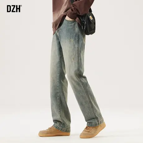 男士牛仔裤男款高街复古修身小脚休闲裤子男潮牌2023新款男裤长裤商品大图