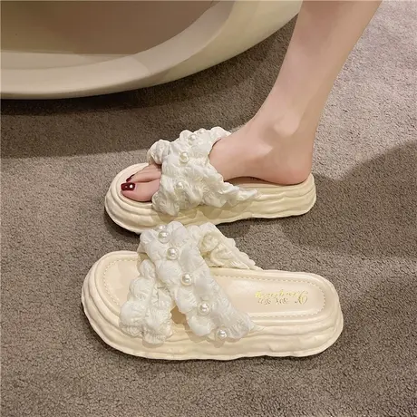 仙女风凉拖女夏外穿2024新款溶解厚底松糕鞋海边度假沙滩拖鞋ins商品大图