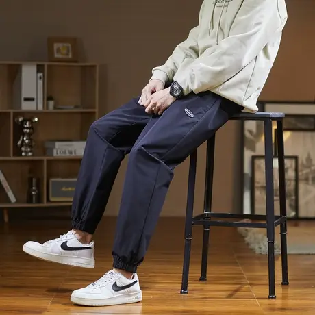 唐狮男休闲裤薄款运动潮牌裤子夏季宽松休闲束脚工装长裤子男款商品大图