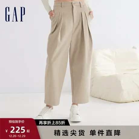 Gap女装早春仿毛时尚直筒西装裤高级休闲裤宽松廓形长裤890002商品大图
