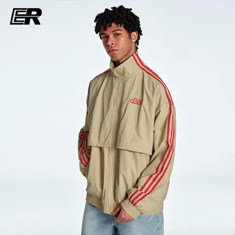 ER条纹立领夹克2024春季新款潮牌美式简约情侣棒球外套男女同款商品大图