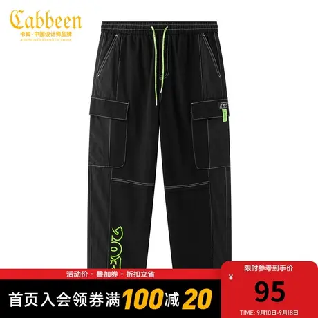 卡宾男装刺绣牛仔裤秋夏款潮流明线直筒裤宽松工装裤图片