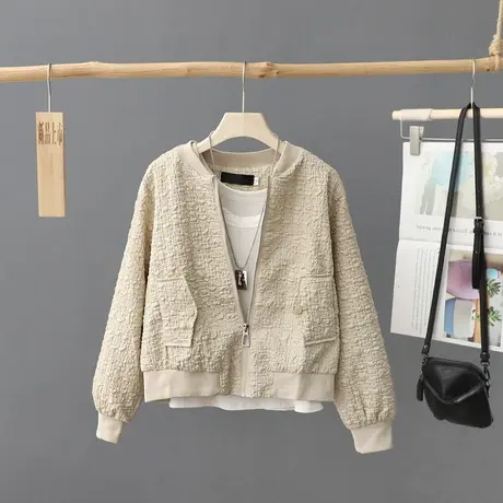 2023秋装新款韩版女士休闲外套时尚洋气小众夹克小个子棒球服上衣图片