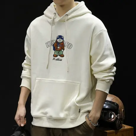 摇粒绒重磅连帽卫衣男士潮牌2023新款外套秋冬款纯棉长袖宽松大码商品大图