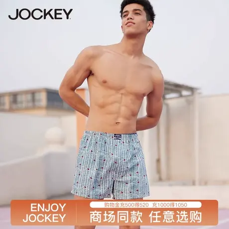 Jockey居可衣男士内裤家居短裤阿罗裤四角裤纯棉大码睡裤印花休闲图片