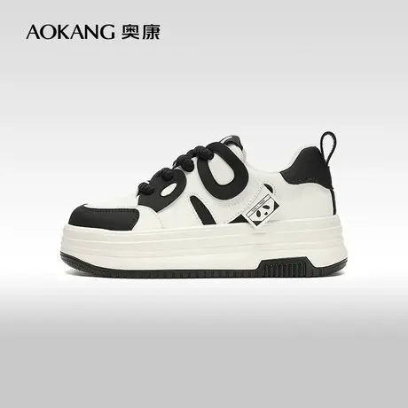 【门店发货】奥康女鞋 2024春季新款丑萌百搭厚底休闲板鞋面包鞋图片