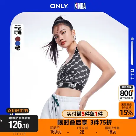 【买5免1】ONLY新款NBA联名款松紧运动短款背心T恤女|123103002商品大图