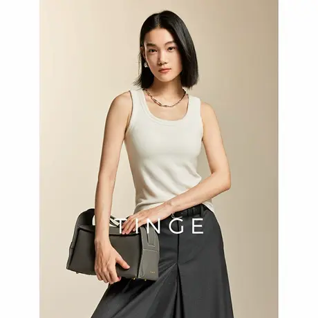 TINGE贴己【云朵奶霜】BRA一体保暖背心女秋冬带胸垫无袖吊带上衣图片