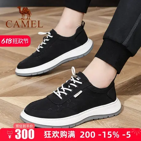 Camel/骆驼男鞋2025春季新款免系带时尚休闲鞋舒适透气厚底布鞋男商品大图