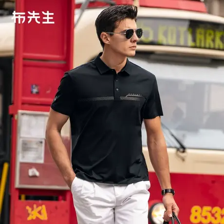 MrBu布先生几何印花专利领短袖2025春夏吸湿速干运动t恤男AT16072商品大图