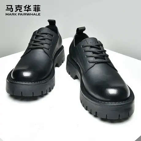 马克华菲皮鞋男休闲厚底男鞋2025新款大头鞋子男款增高男士德比鞋商品大图