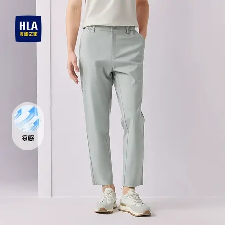 HLA/海澜之家锥形休闲裤2025春夏新款冰感科技舒适松紧腰裤子男商品大图