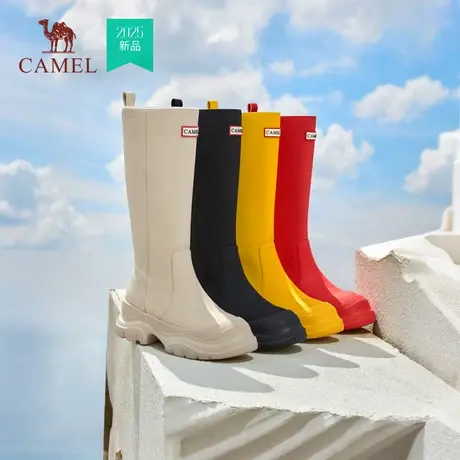 骆驼女鞋2025秋季新款舒适百搭厚底增高时装靴显瘦通勤休闲长靴女商品大图