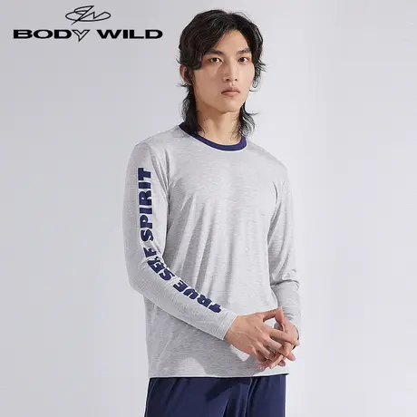 BODYWILD莫代尔男士睡衣男款长袖男家居服休闲春秋冬季ZBN41WK1A图片