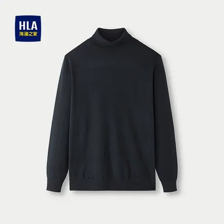 HLA/海澜之家休闲长袖针织衫2025秋冬新款高领套头修身打底毛衣男图片