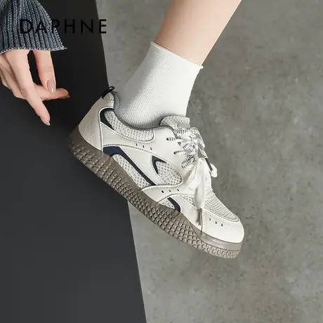 达芙妮厚底德训鞋女款2025新款春秋巨好看休闲女鞋阿甘运动小白鞋商品大图