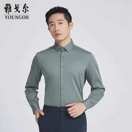 雅戈尔奥莱 商场同款男士长袖衬衫秋季新款官方商务长袖衬衫商品大图