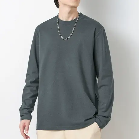 300g重磅德绒打底衫秋冬长袖t恤男圆领双面绒保暖纯色上衣服体恤商品大图