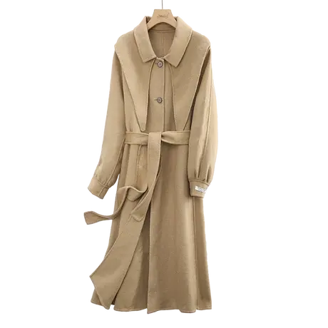 时尚气质长款双面呢2022年冬季新款淑女温柔宽松显瘦通勤上衣外套图片