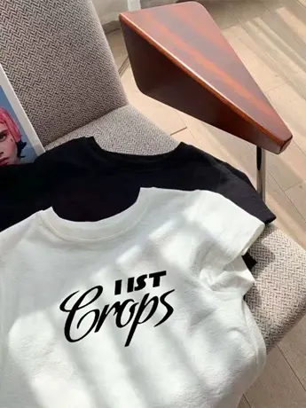 2023夏新款短袖小个子白色T恤女短款高腰辣妹修身露脐体恤上衣ins图片