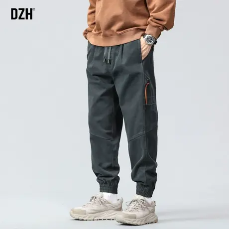 男士春季束脚裤子男款美式高街工装裤纯棉男裤2024新款休闲运动裤商品大图