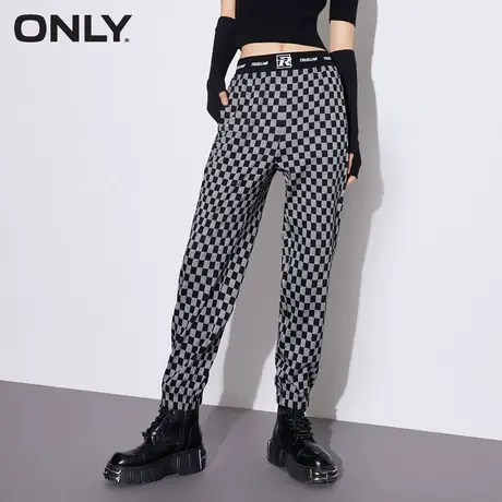 ONLY奥莱夏季休闲运动格纹图案束腿裤休闲裤女商品大图