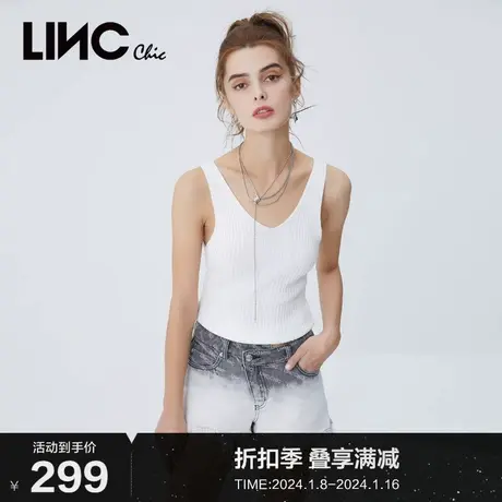 LINCCHIC金羽杰半身裙潮酷休闲渐变洗水牛仔短裤女S222DS610商品大图