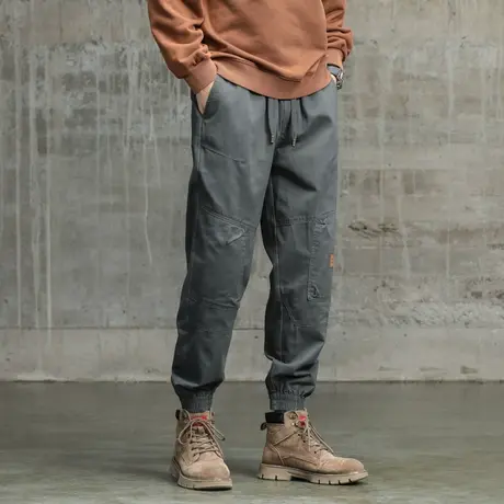 潮流百搭工装裤男潮流休闲男装裤子纯棉宽松束脚裤子男款潮流男装商品大图