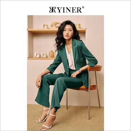 YINER音儿女装夏季时尚通勤长裤微喇垂感休闲裤商品大图